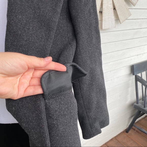 Vintage Full Length Wool Coat Black Velvet Collar - Picture 7 of 13